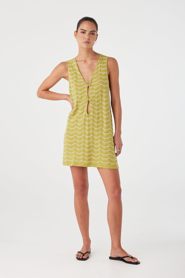 Onda Shift Dress - Matcha Wave