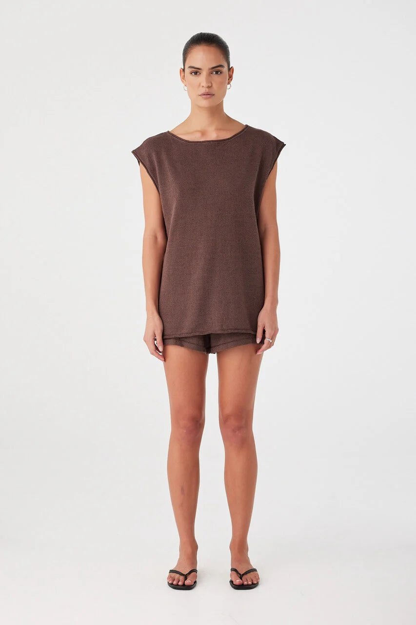 Poppy Tie Side Top - Espresso