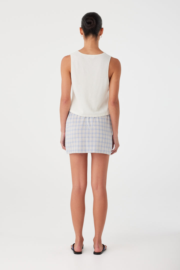 Camille Skirt - Powder Blue Check