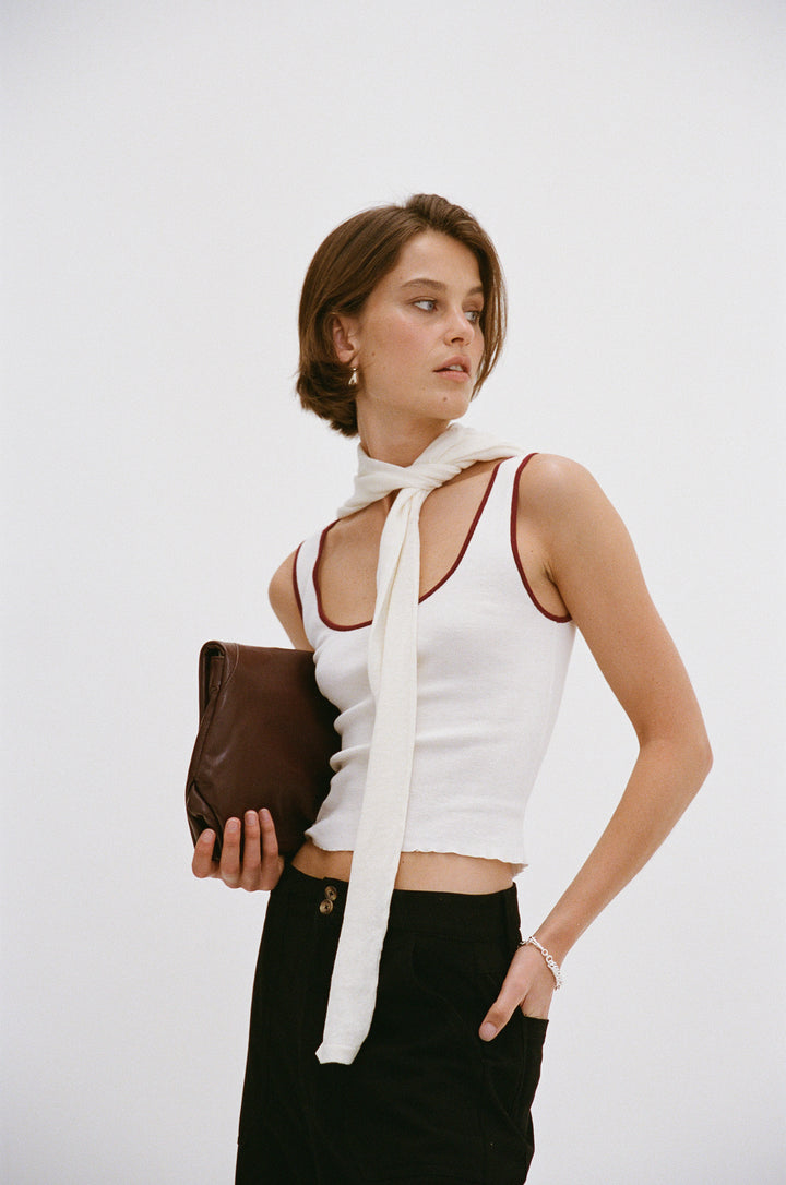 Kaya Tank - Cream and Merlot