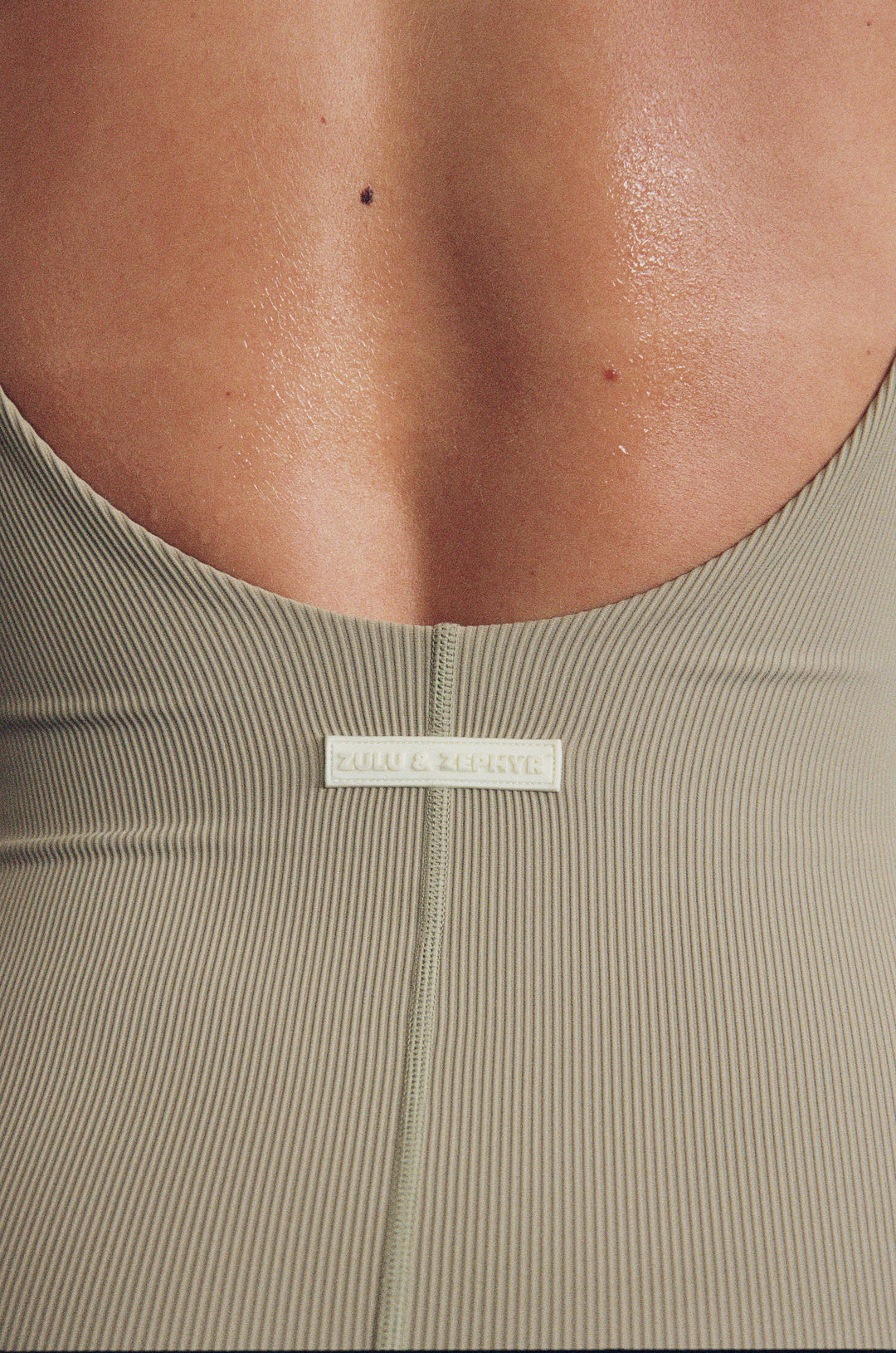 Stripe Rib Bodysuit - Olive