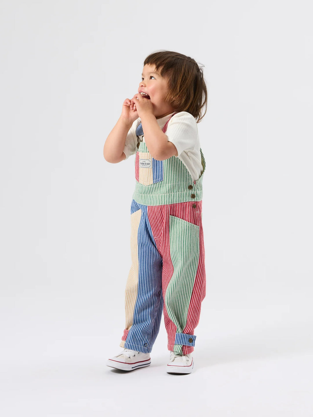 Patchwork Stripe Blake Overalls