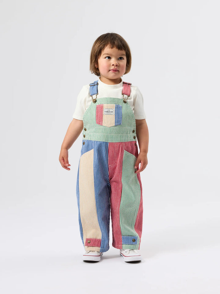 Patchwork Stripe Blake Overalls