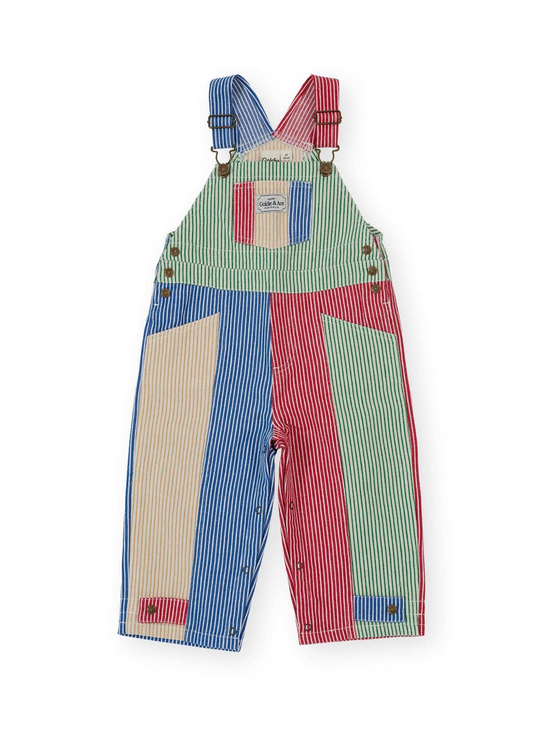 Patchwork Stripe Blake Overalls