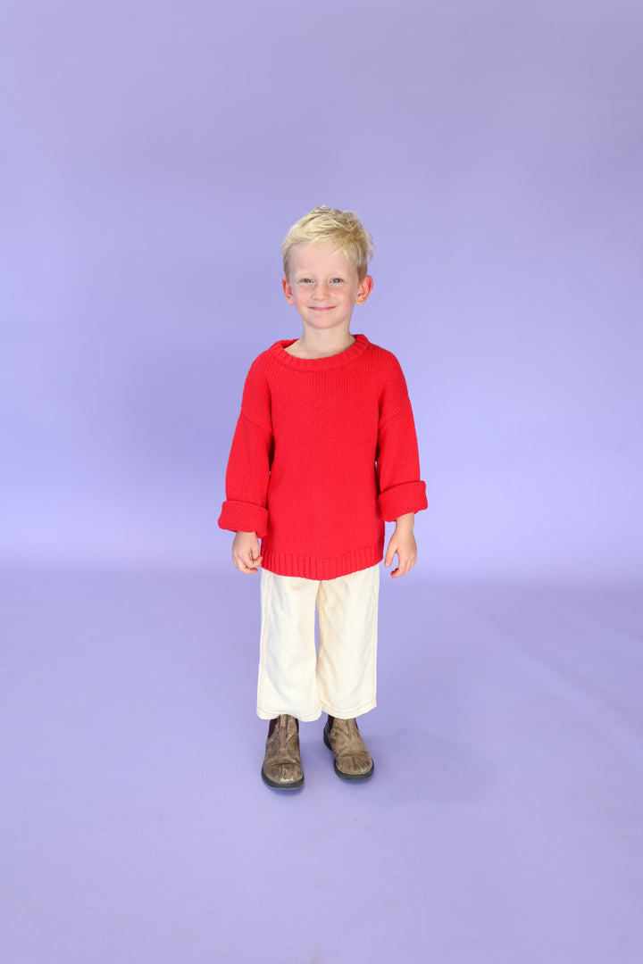 Merino Blend Everyday Pull Over - Flame