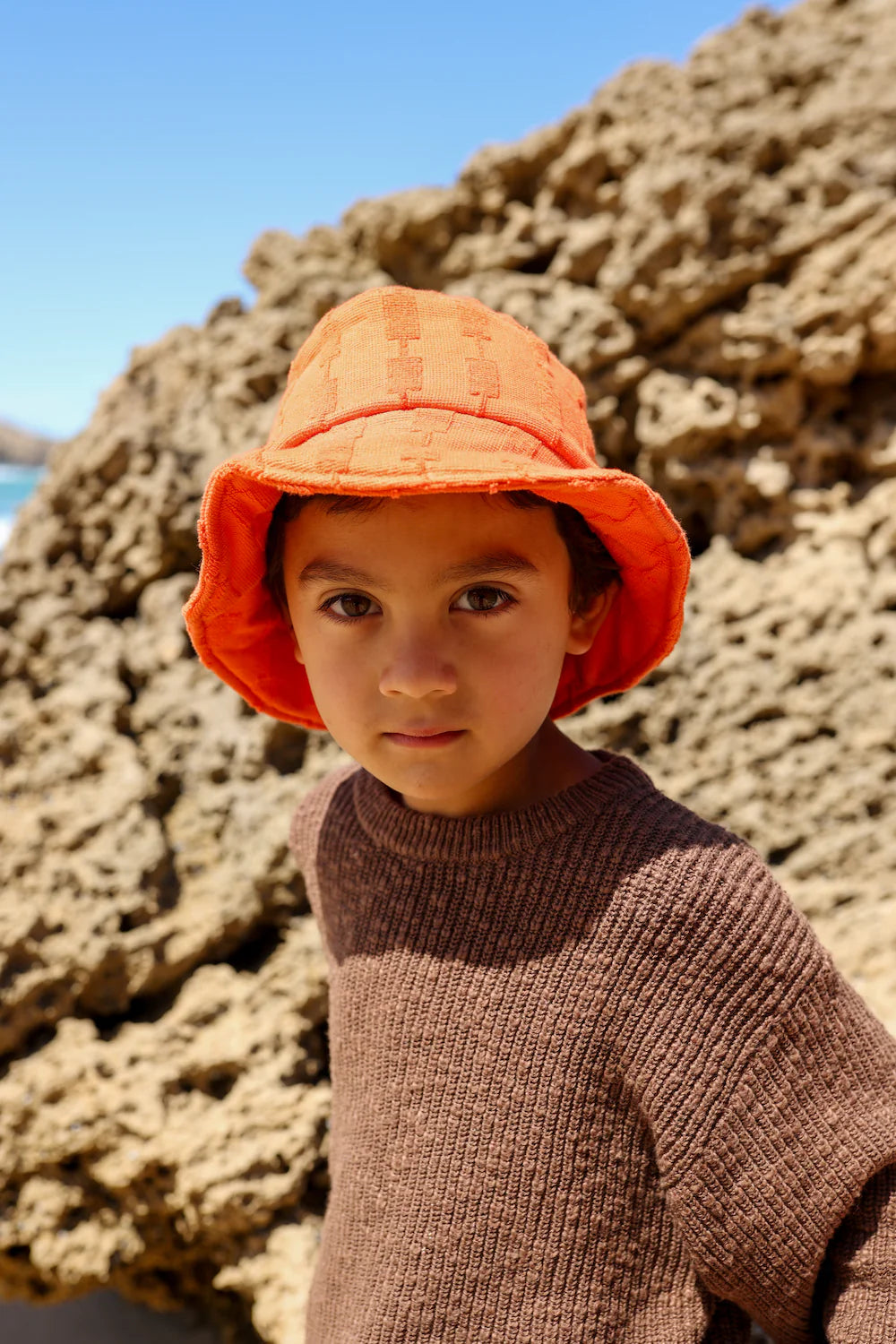 Terry Bucket Hat - Blocks Rosso