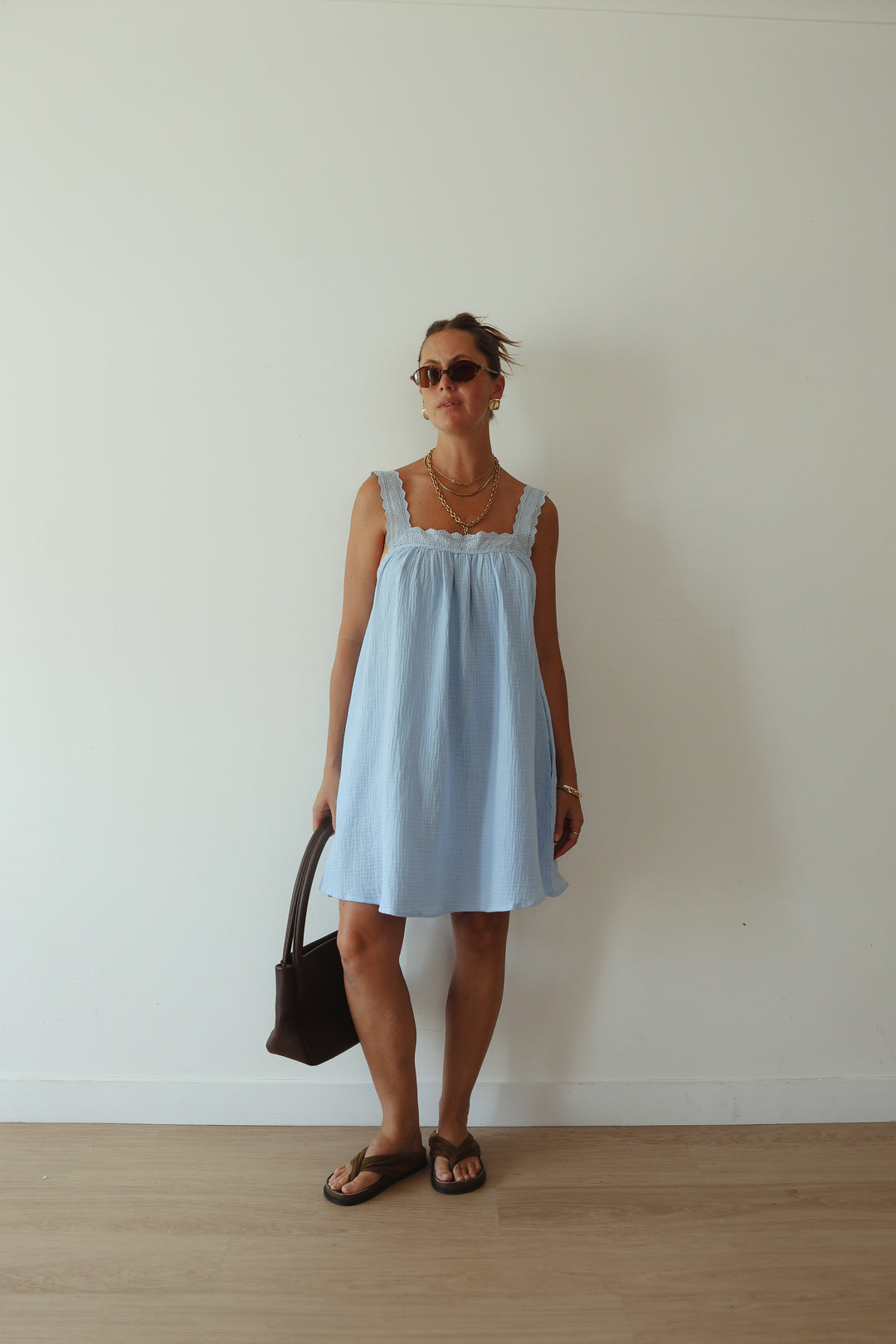 Juno Slip Mini Dress - Baby Blue