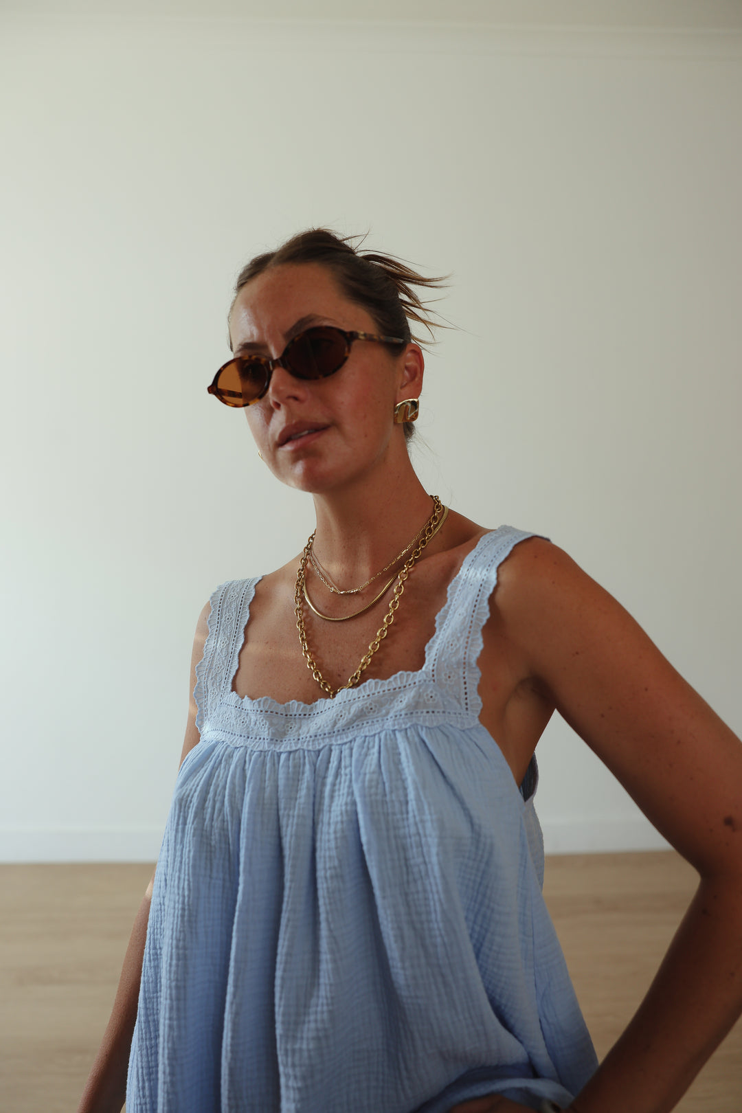 Juno Slip Mini Dress - Baby Blue