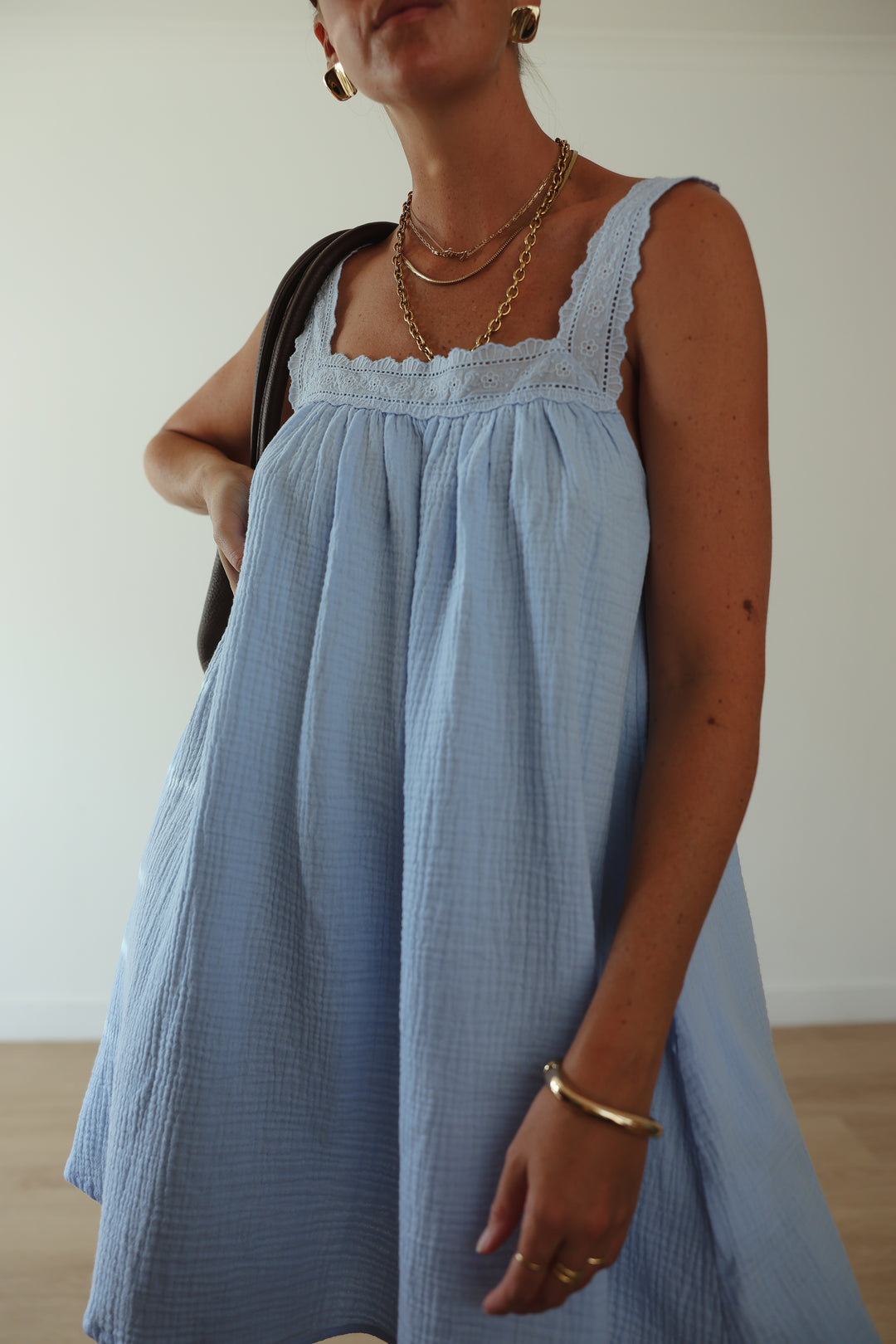 Juno Slip Mini Dress - Baby Blue