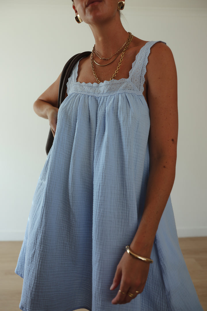 Juno Slip Mini Dress - Baby Blue
