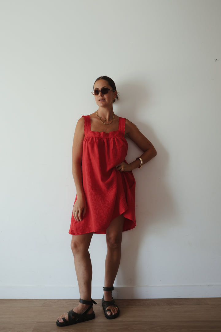 Juno Slip Mini Dress - Red PRE-SALE