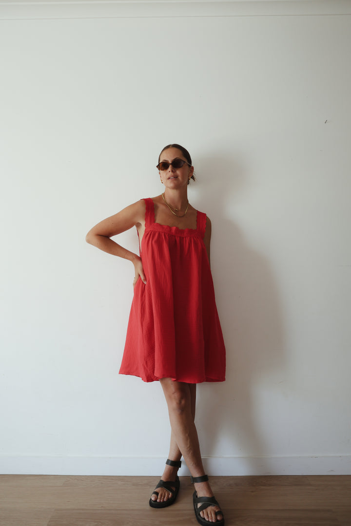 Juno Slip Mini Dress - Red PRE-SALE