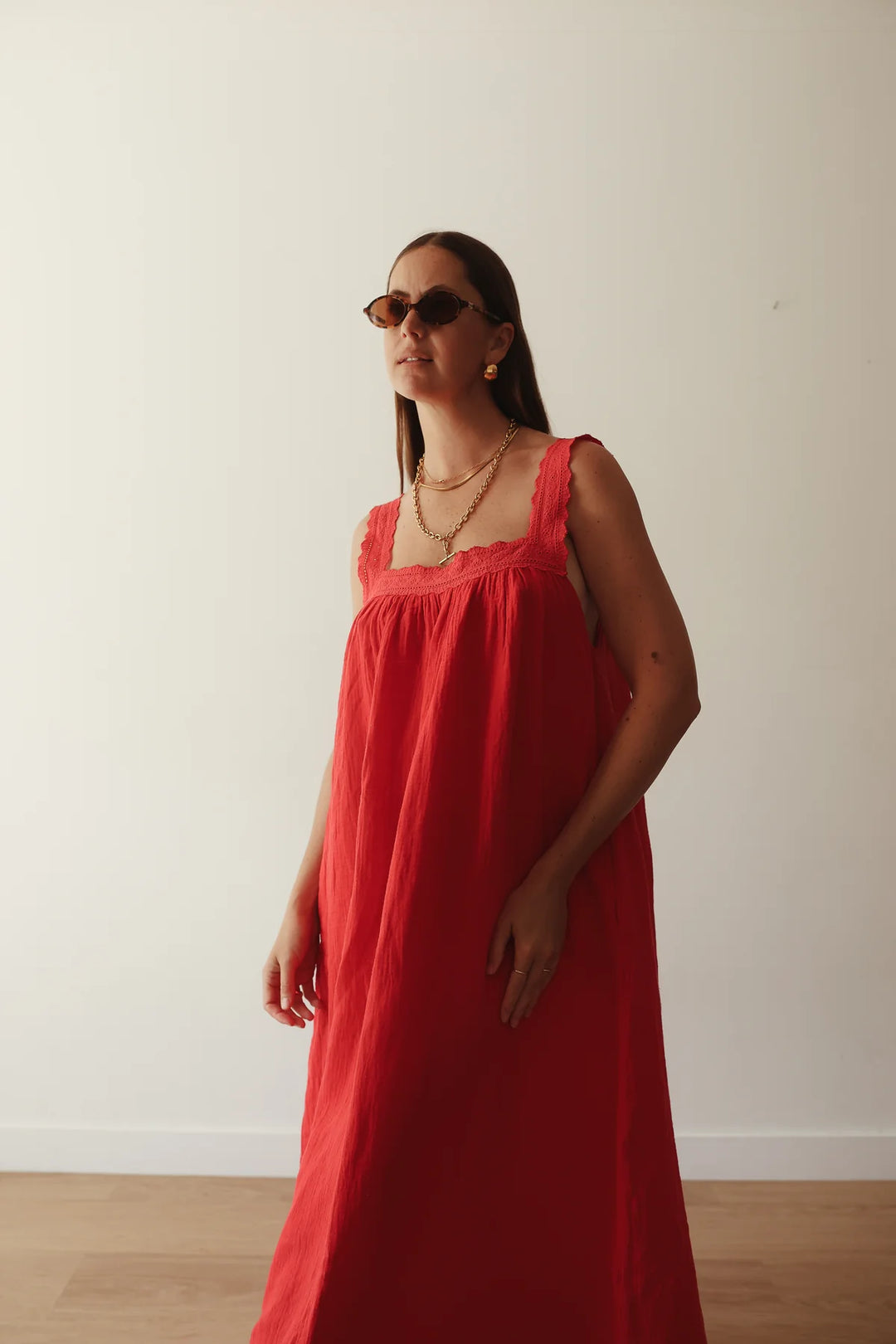 Juno Slip Dress - Red