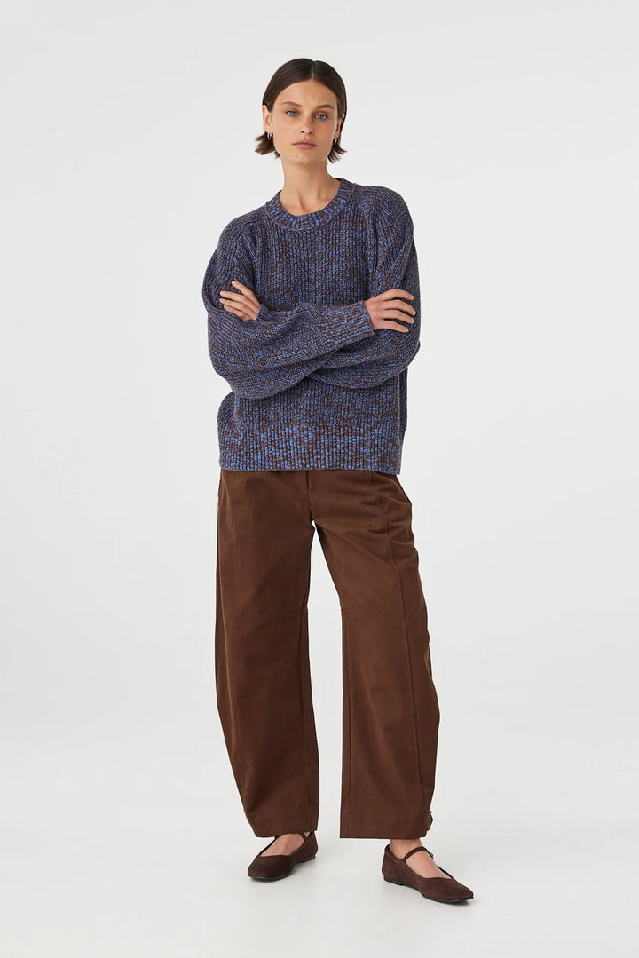 Solene Sweater - Chocolate and Royal Multi