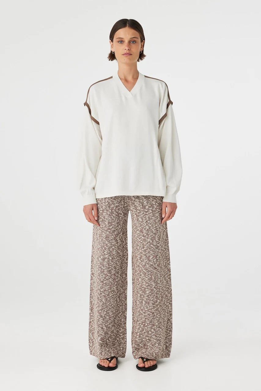 Eden Long Sleeve Tee - Cream and Espresso