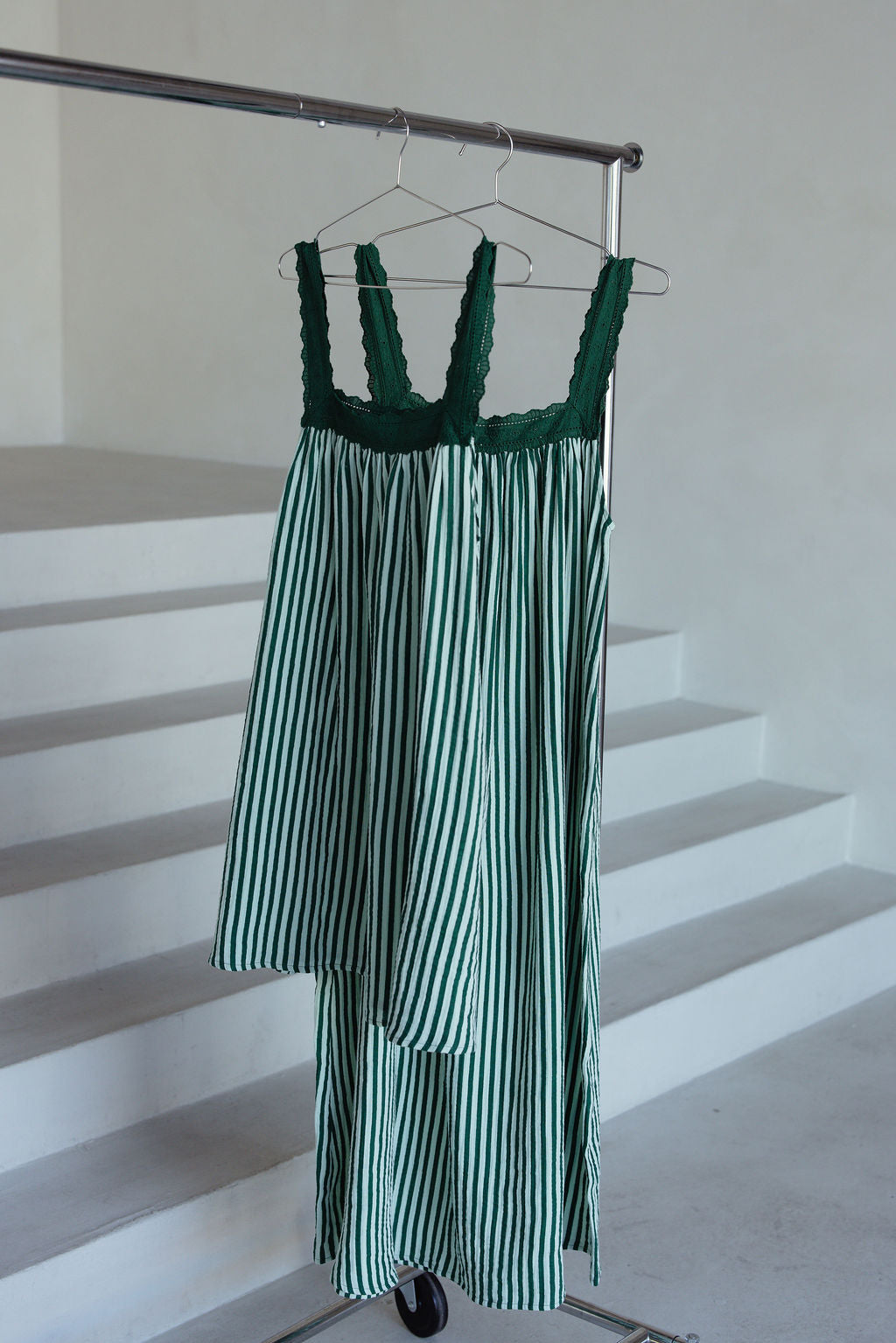 Juno Mini Dress - Emerald Stripe