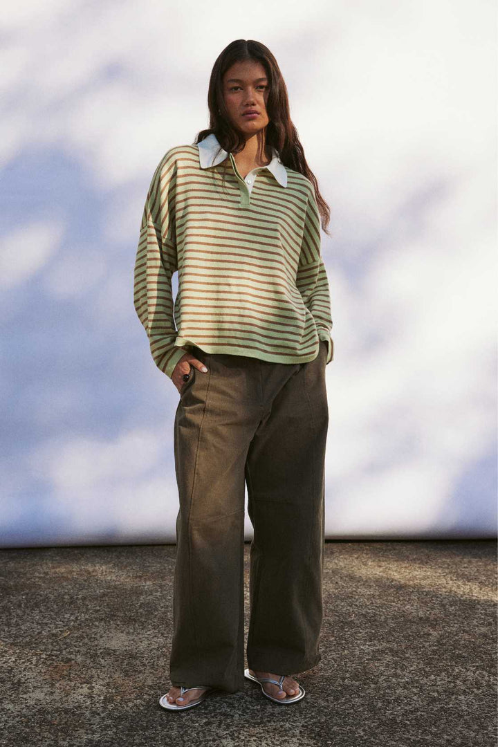 Rayne Knit Jersey - Celery and Pecan