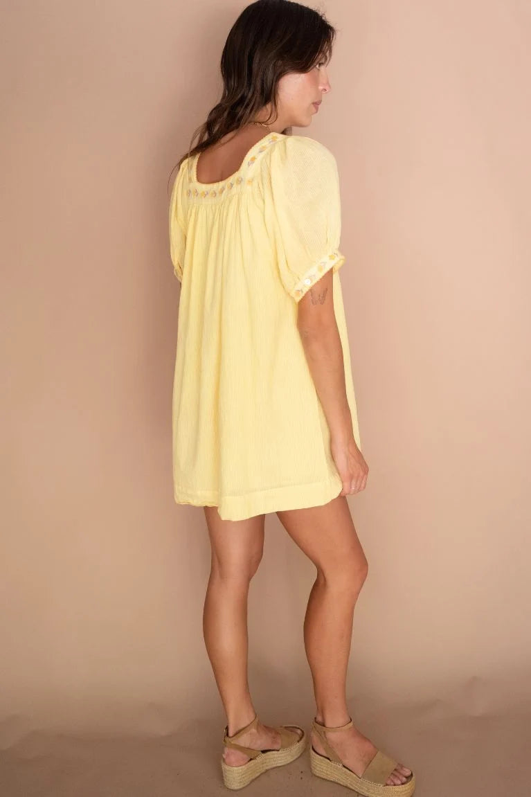 Gabby Mini Dress - Lemon