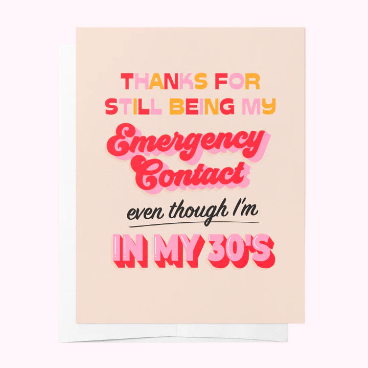 Emergency Contact Mothers Day Card