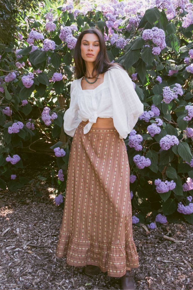 Delilah Maxi Skirt - Walnut