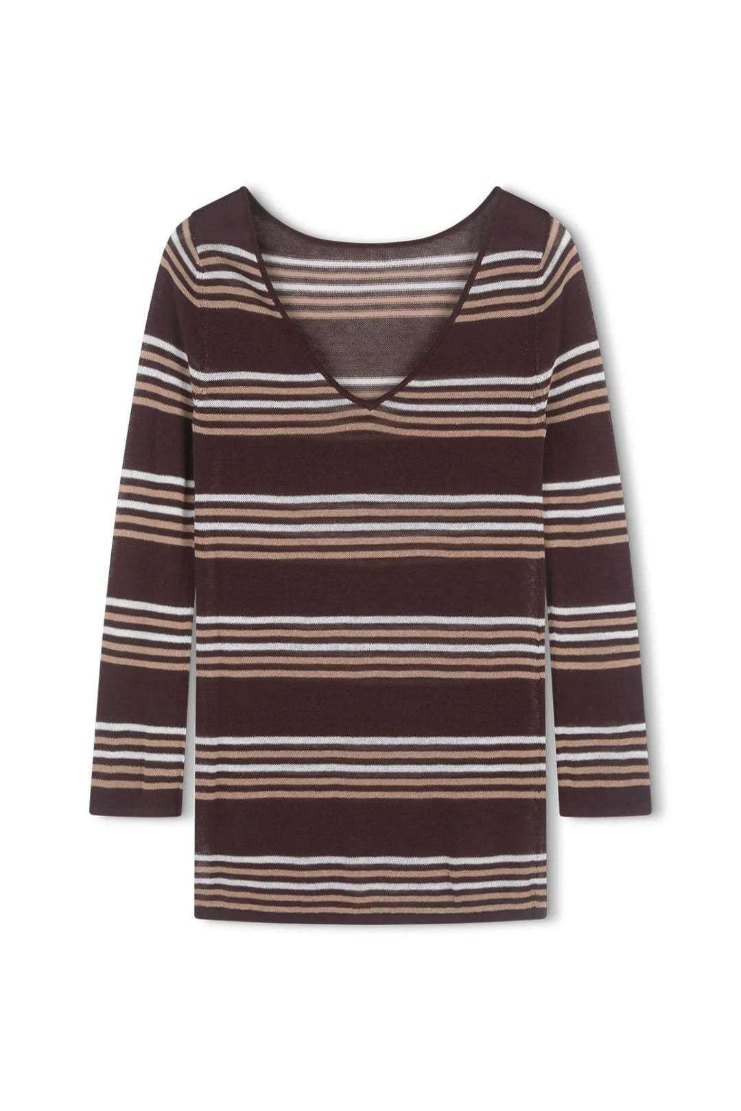 Nia Long Sleeve Mini Dress - Espresso Stripe