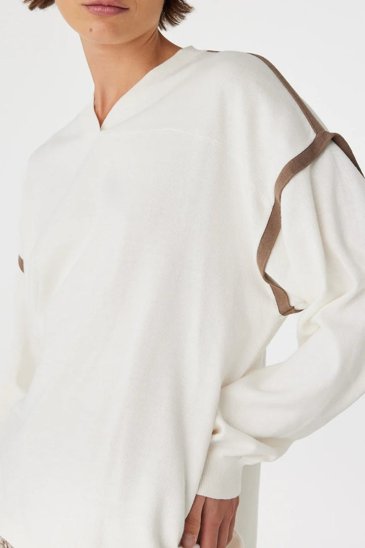 Eden Long Sleeve Tee - Cream and Espresso