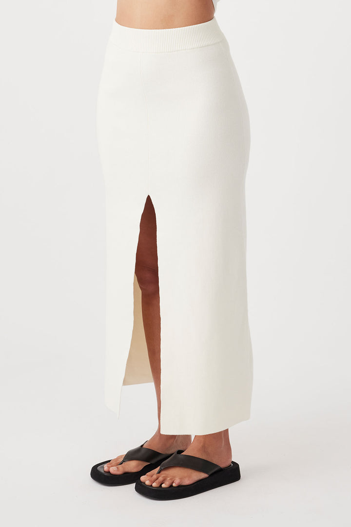 harla skirt, A Line shape, Front spilt, Smooth knit