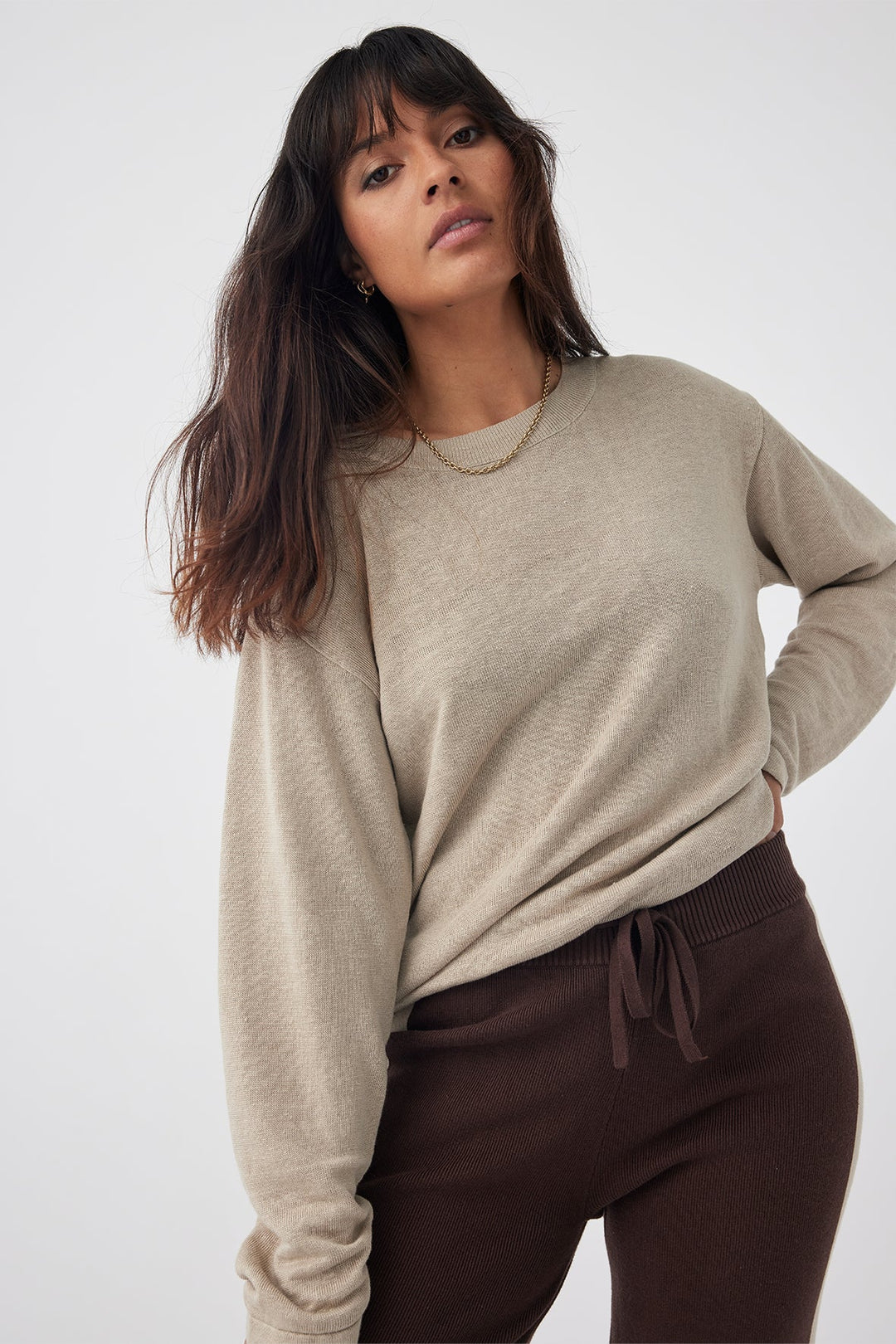 Hugo Long Sleeve Tshirt - Taupe