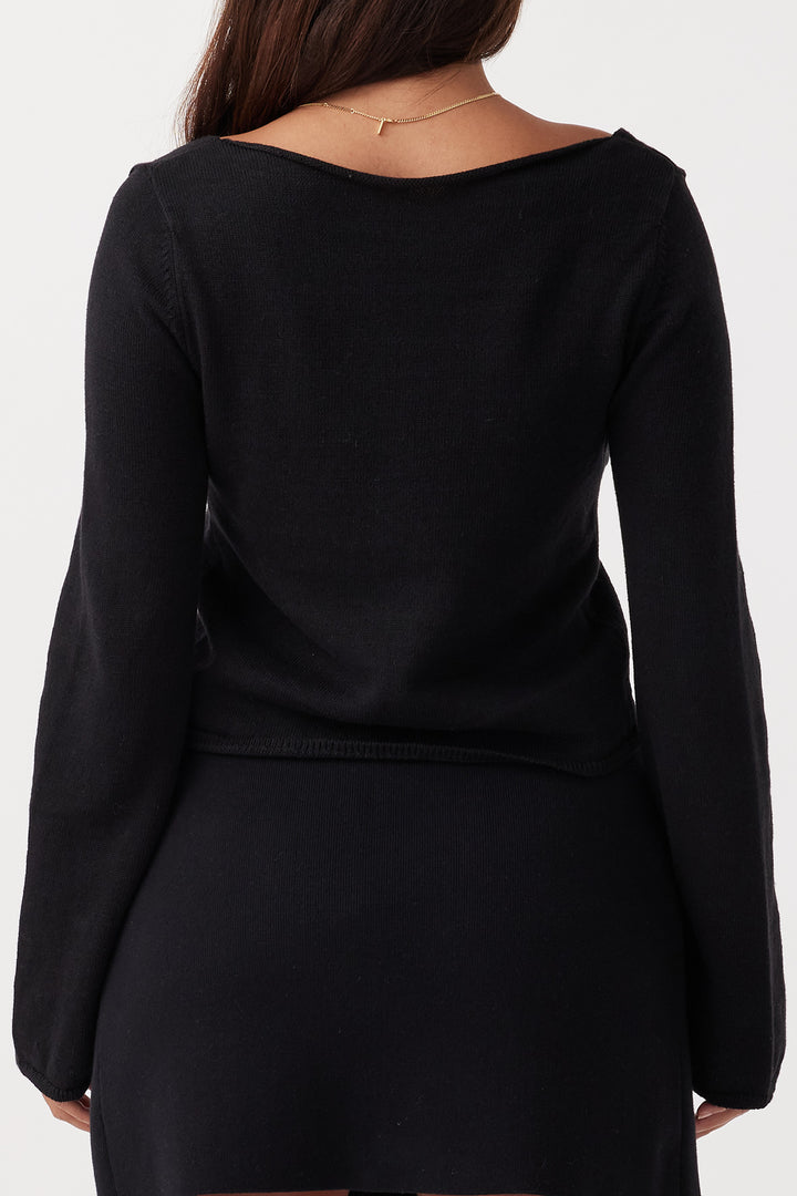 Poppy Long Sleeve Top - Black