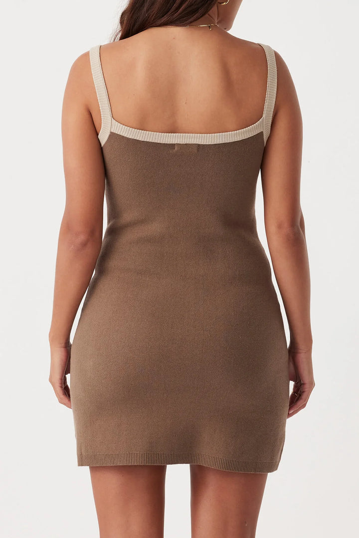 Duke Mini Dress - Cacao & Taupe