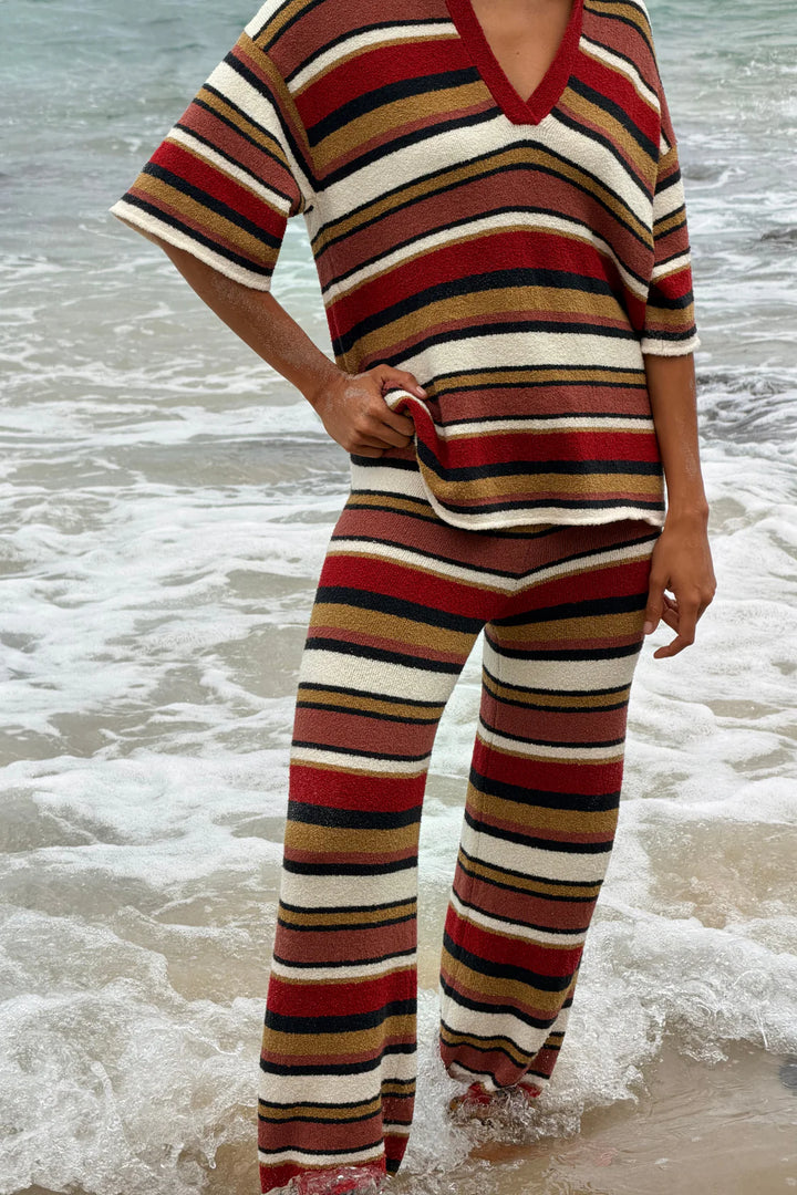 Textured Knit Shirt - Earth Stripe