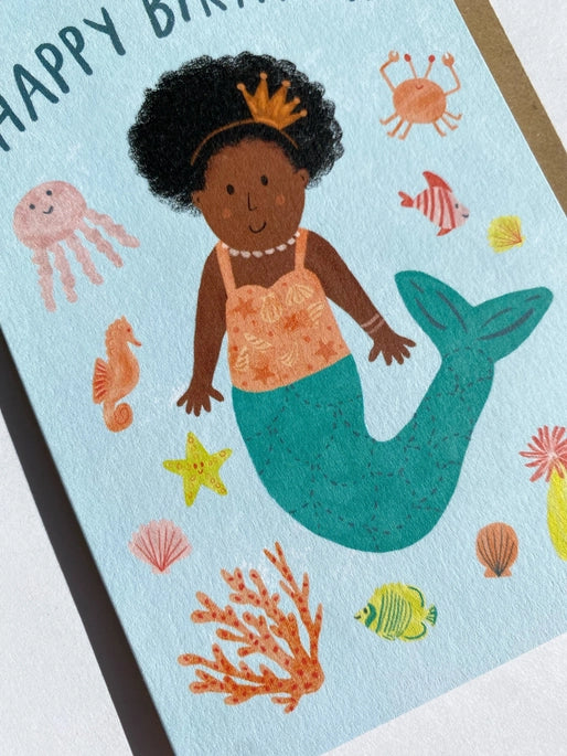 Mermaid Happy Birthday Card