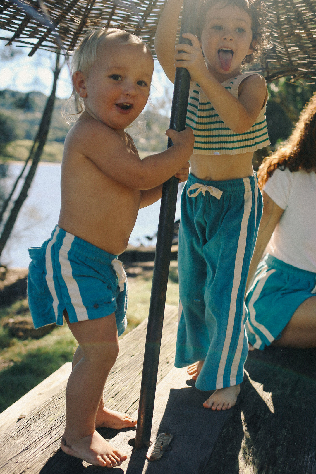 Mini Terry Pant - Blue Crush