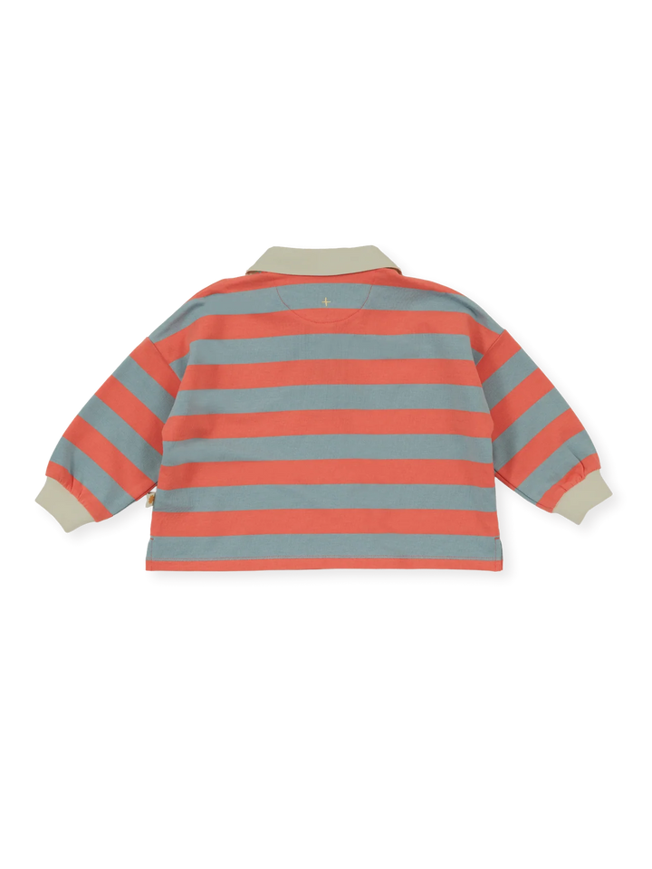 Rugby Stripe Terry Sweat Top - Orange