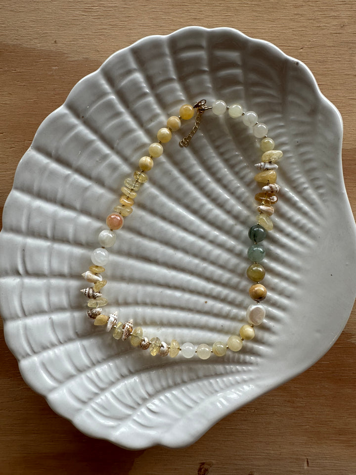 Las Rais - Beaded Necklace - Yellow Multi