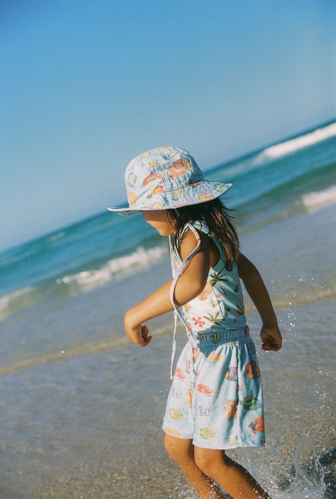 Kids Terry Vintage Fish Shorts
