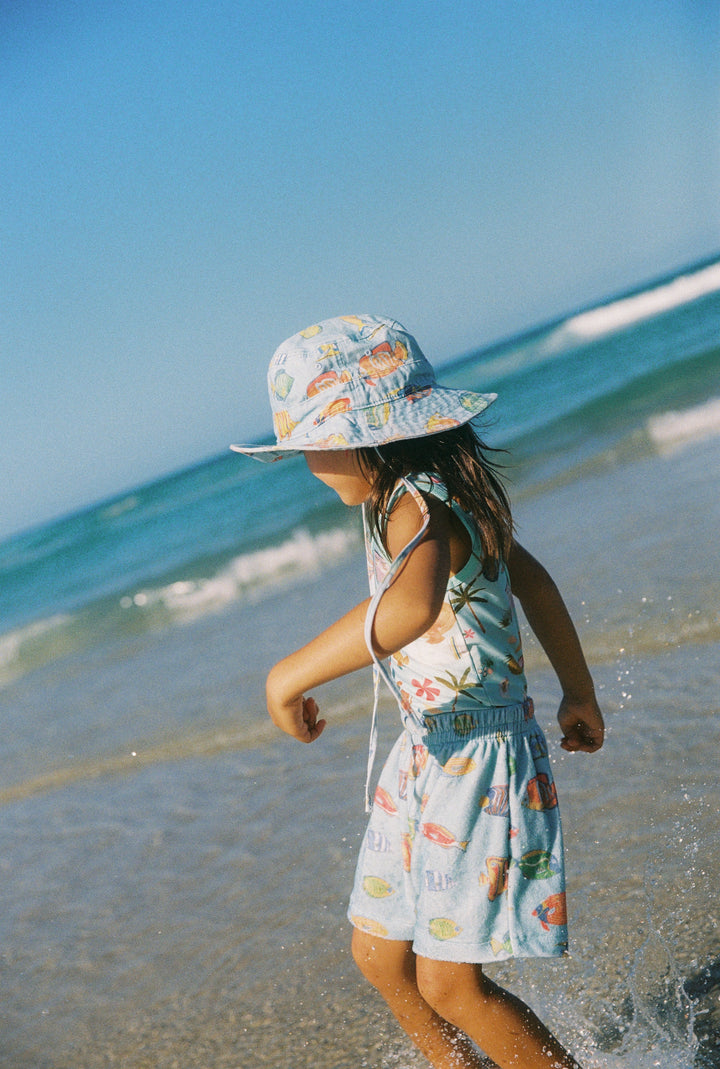 Kids Terry Vintage Fish Shorts