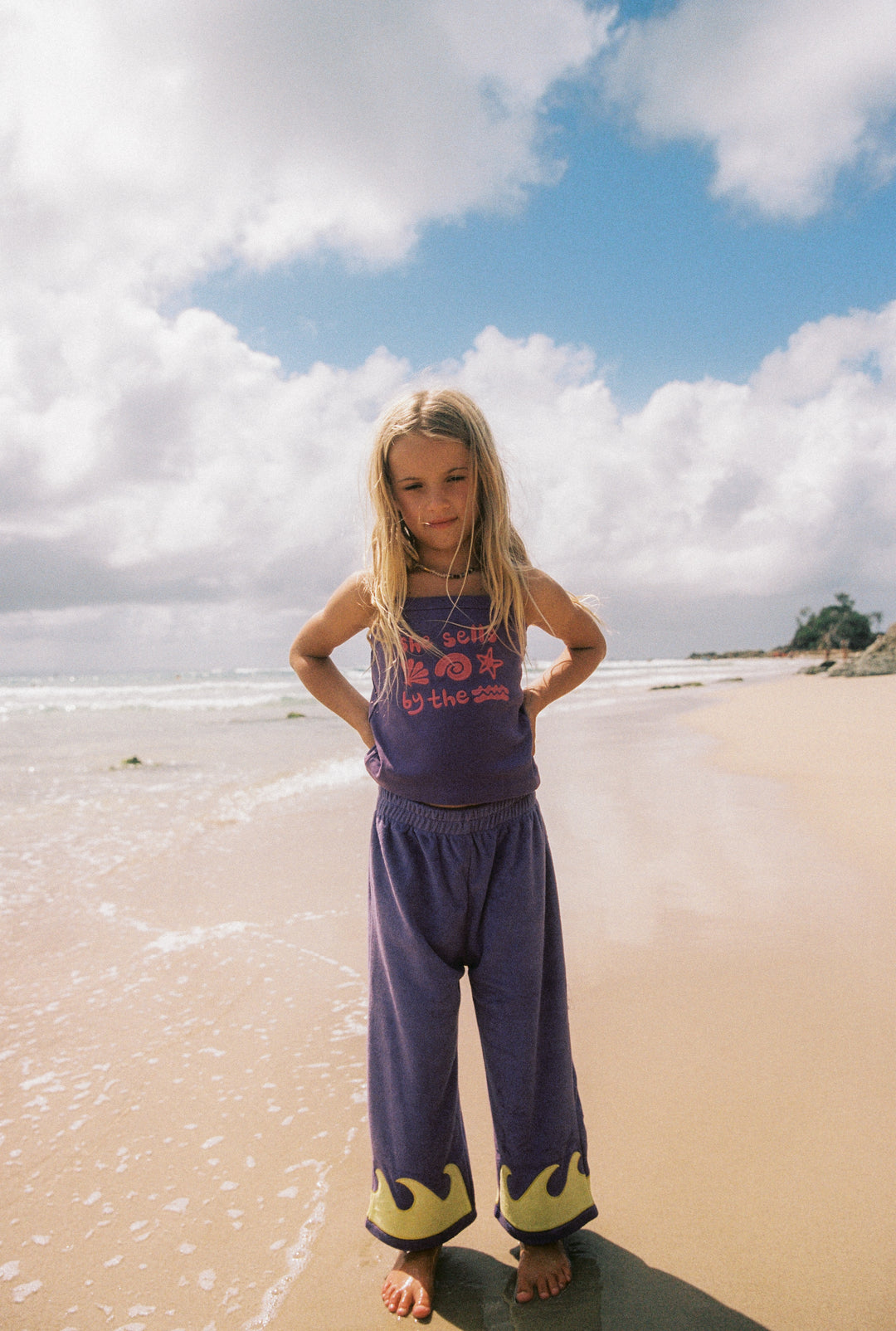 Wave Terry Pants - Cosmic Coral