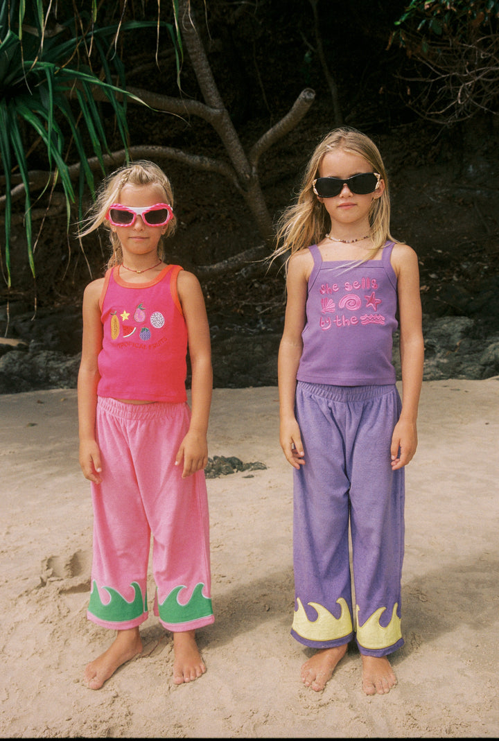 Wave Terry Pants - Guava Reef