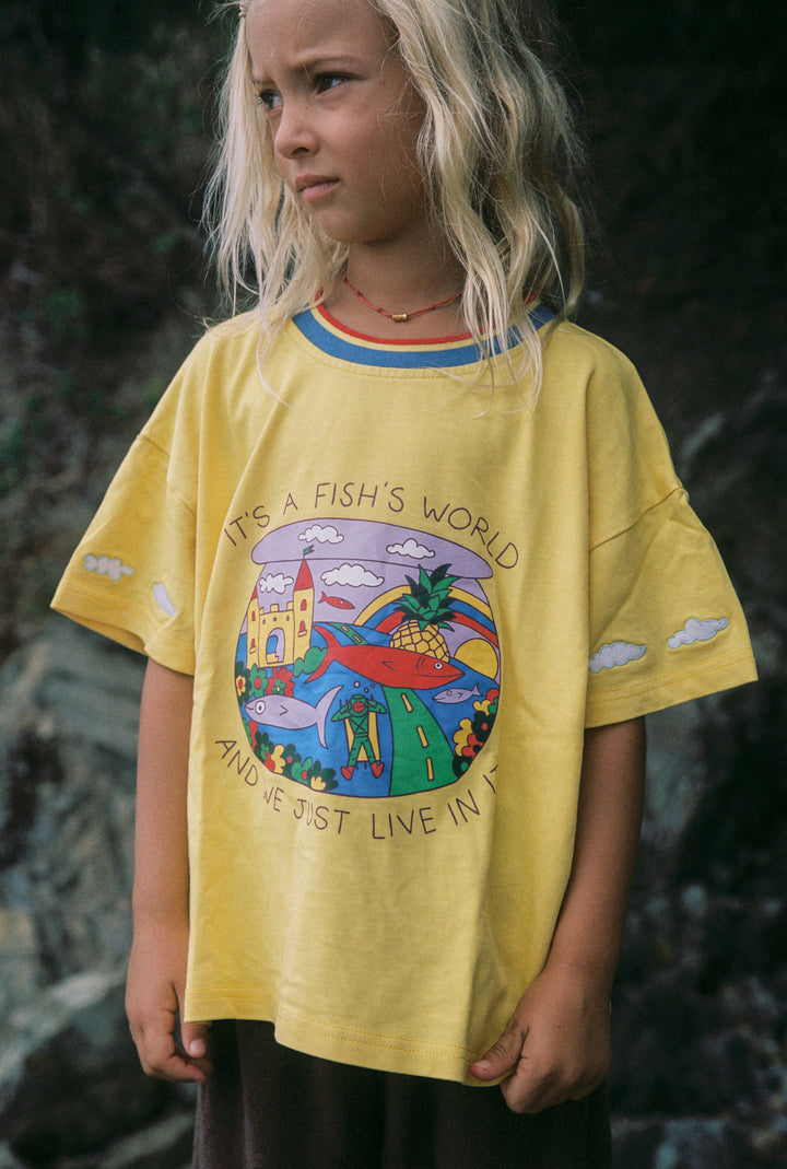 Fish Life Tee - Yellow PRE-SALE