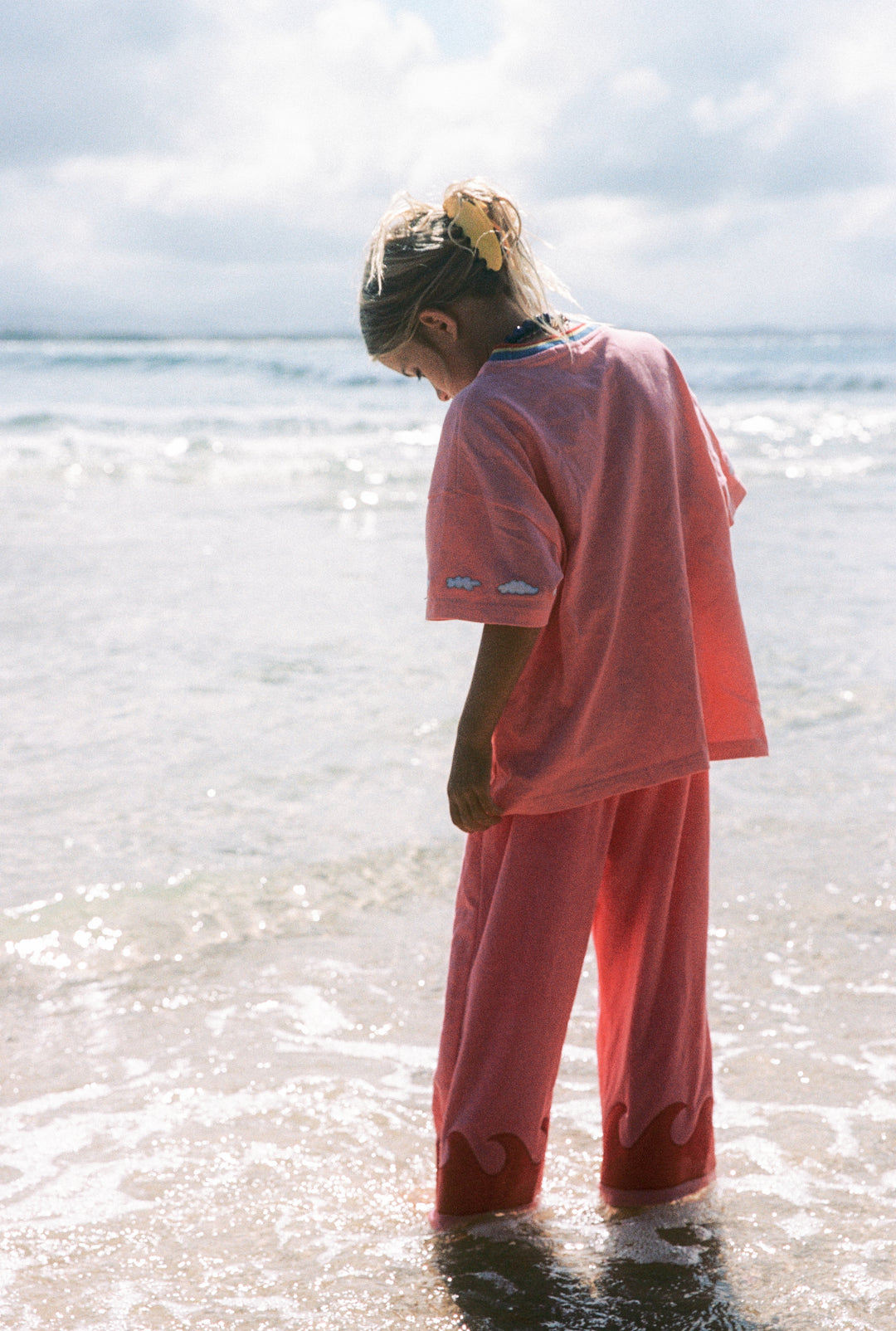 Wave Terry Pants - Coral Crush