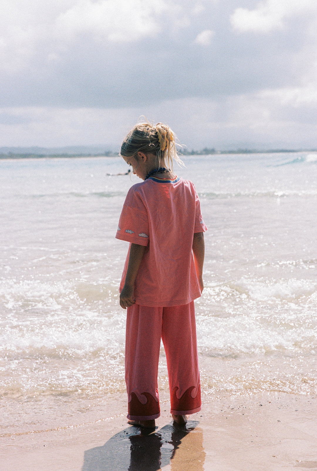 Wave Terry Pants - Coral Crush