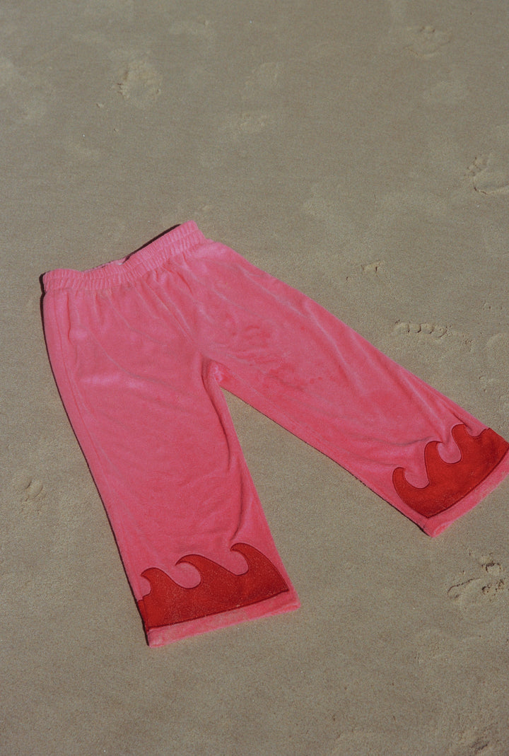 Wave Terry Pants - Coral Crush