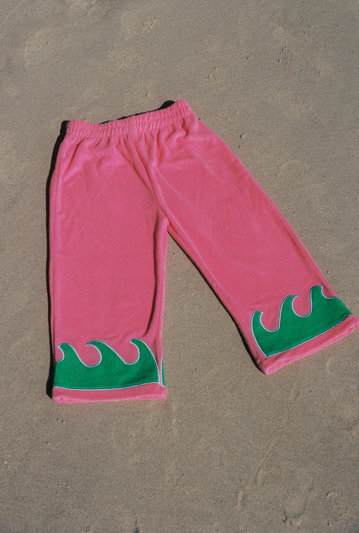 Wave Terry Pants - Guava Reef
