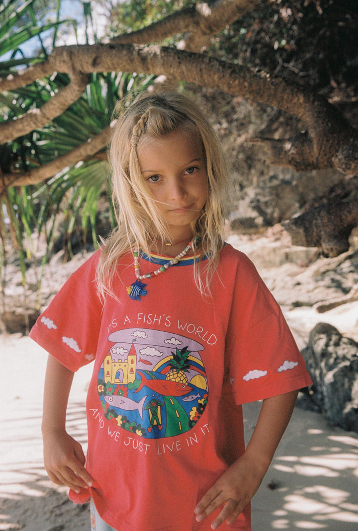 Fish Life Tee - Red PRE-SALE