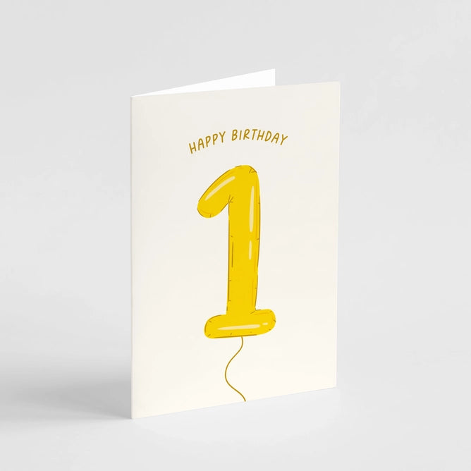 Happy 1st Birthday Balloon Card