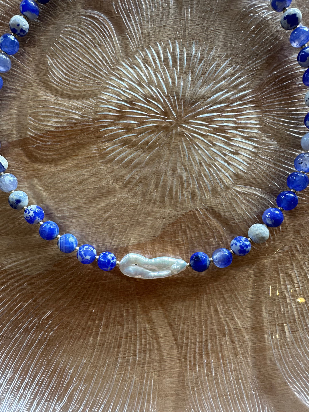 Las Rais - Beaded Necklace - Ocean Pearl