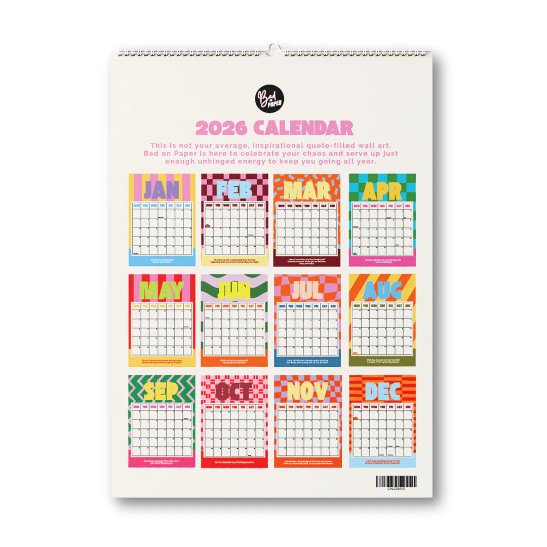 2026 Bad On Paper Calendar