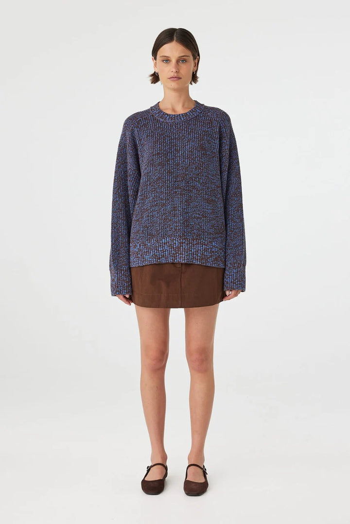 Solene Sweater - Chocolate and Royal Multi