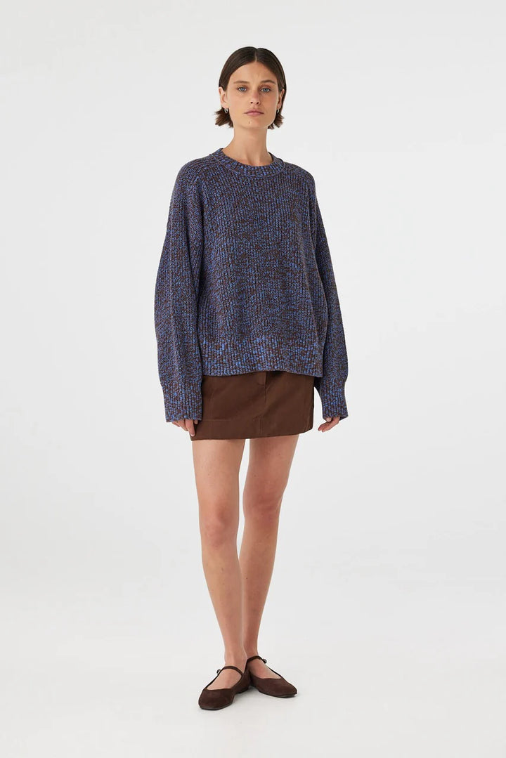 Solene Sweater - Chocolate and Royal Multi